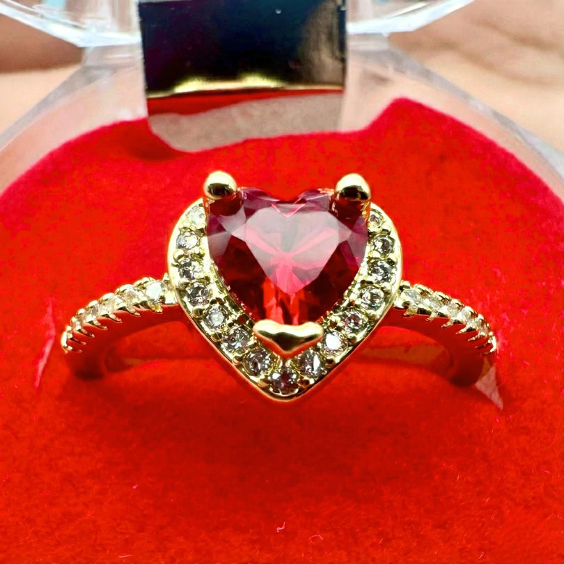Anillo De Corazón Rojo 2