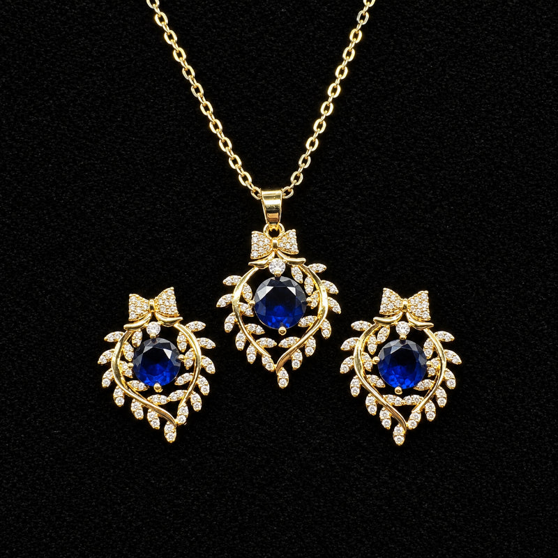 Set Premium Laureles De La Realeza De Cadena y Aritos