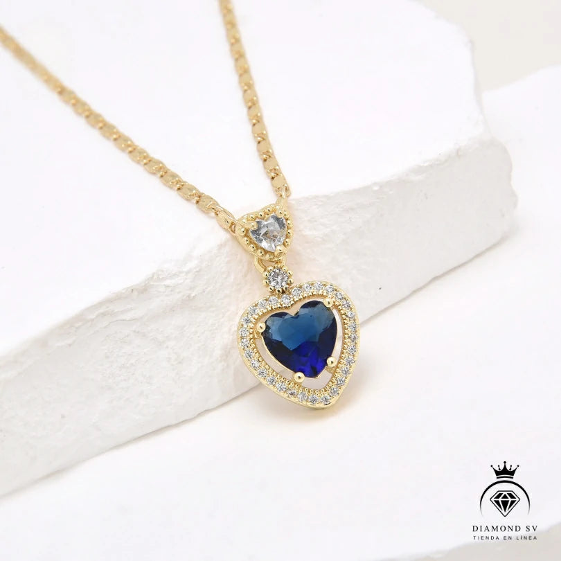 Set Premium Corazón Del Mar De Cadena y Aritos