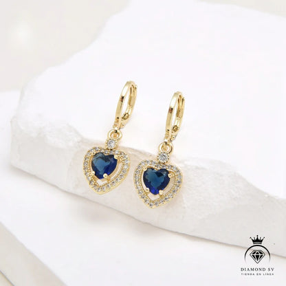 Set Premium Corazón Del Mar De Cadena y Aritos