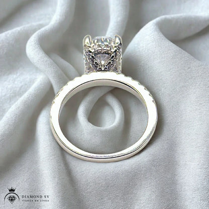Anillo De Plata De Ley 925 Con Piedra De 3 Ct