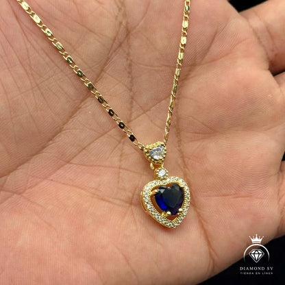 Set Premium Corazón Del Mar De Cadena y Aritos