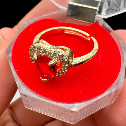 Anillo De Corazón Rojo