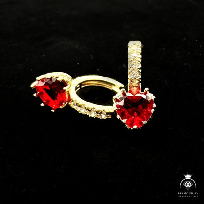 Set Premium Corazón De Amor De Cadena y Aritos
