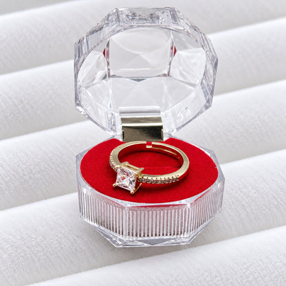 Anillo Promesa Para Dama Ajustable En Cajita