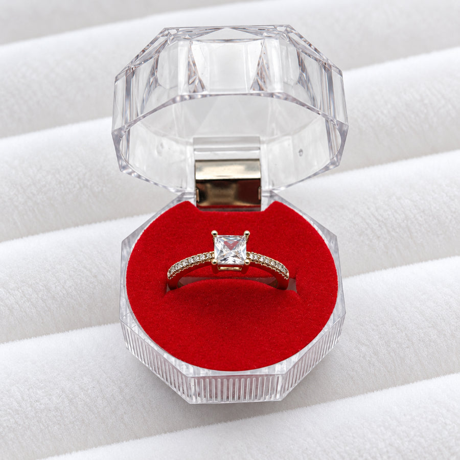 Anillo Promesa Para Dama Ajustable En Cajita
