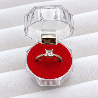 Anillo Promesa Para Dama Ajustable En Cajita