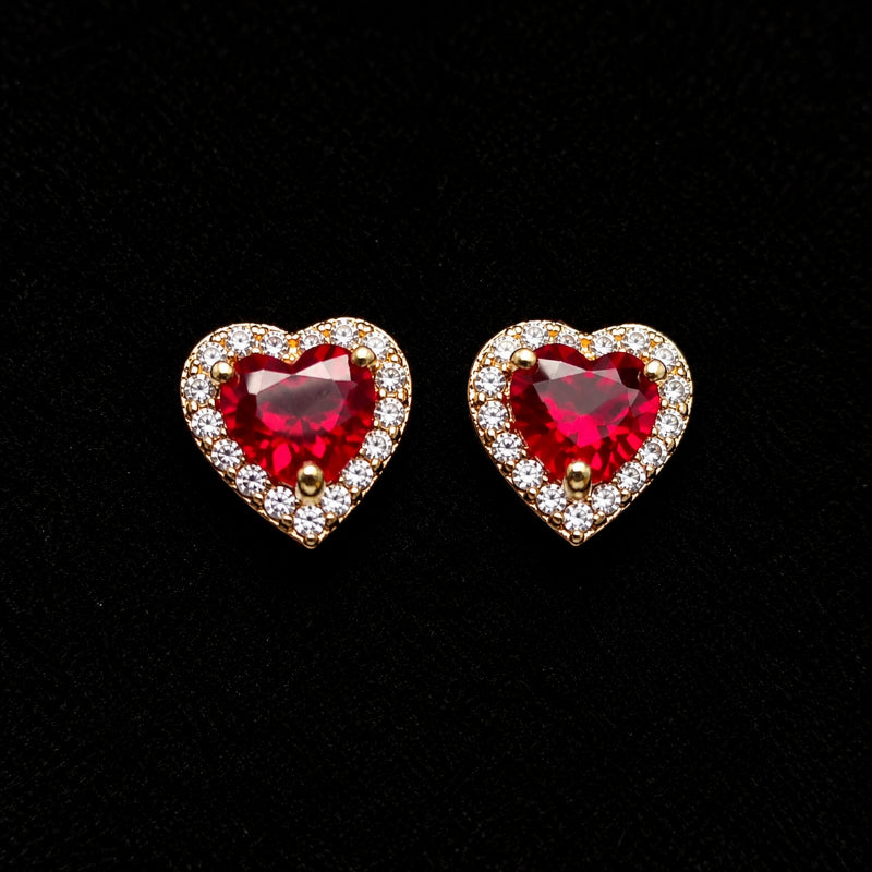 Set Premium Corazón De Amor De Cadena y Aritos