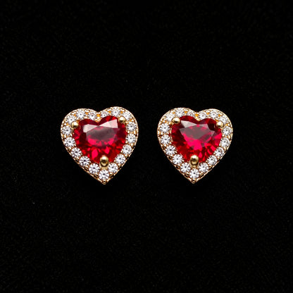 Set Premium Corazón De Amor De Cadena y Aritos