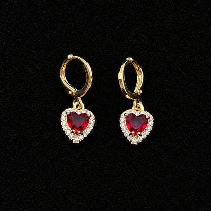 Set Premium Corazón De Amor De Cadena y Aritos
