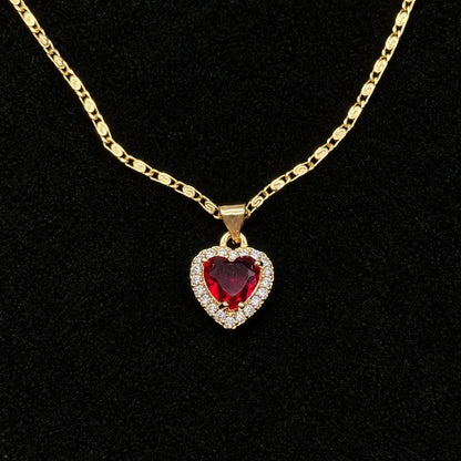 Set Premium Corazón De Amor De Cadena y Aritos