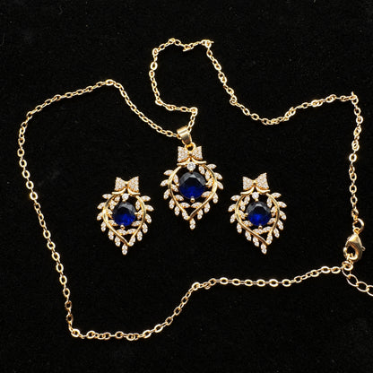Set Premium Laureles De La Realeza De Cadena y Aritos
