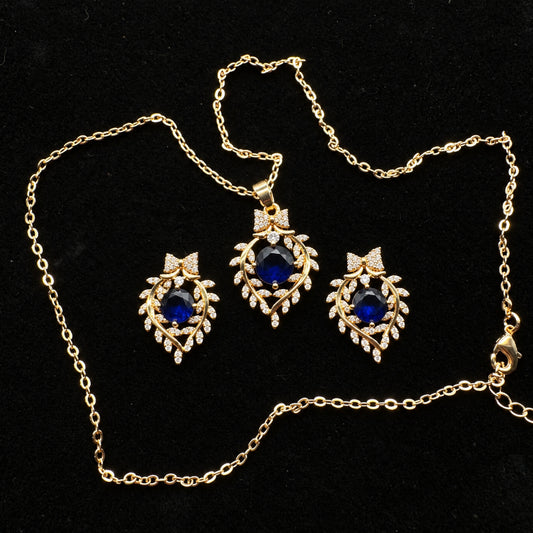 Set Premium Laureles De La Realeza De Cadena y Aritos