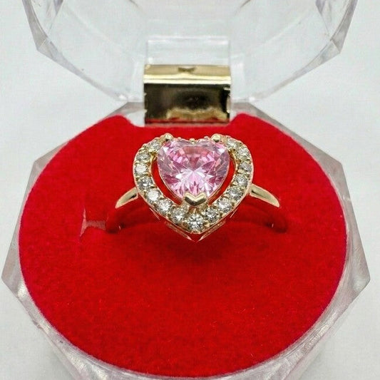 Anillo De Corazón Rosa Ajustable