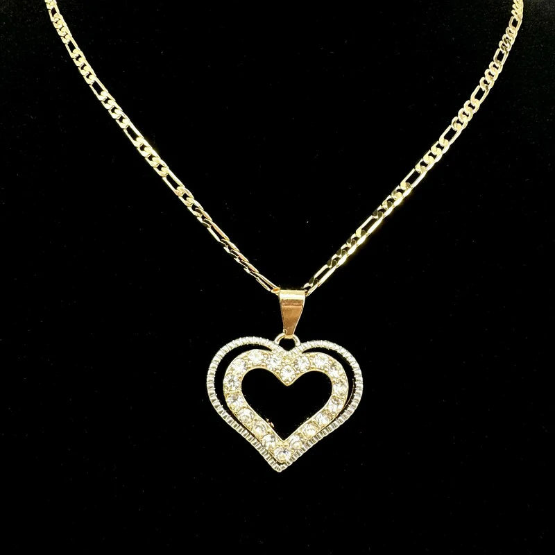 Cadena De 3 MM + Corazón Con Zirconias