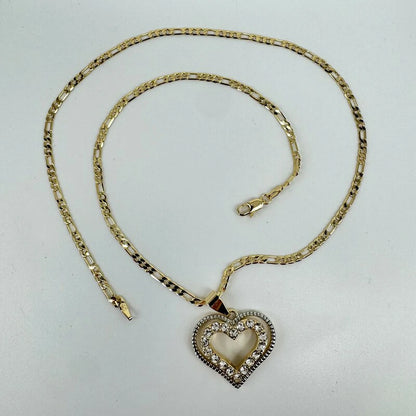 Cadena De 3 MM + Corazón Con Zirconias