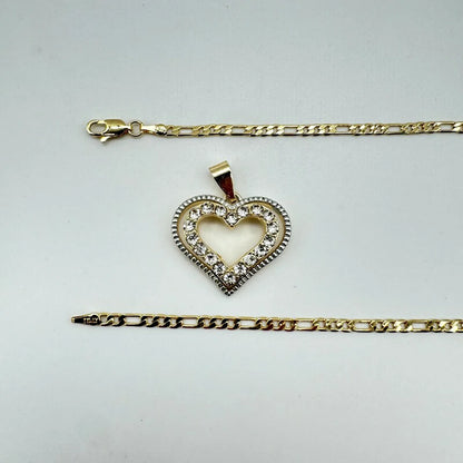 Cadena De 3 MM + Corazón Con Zirconias