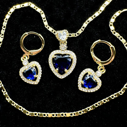 Set Premium De Corazones Cadena y Aritos
