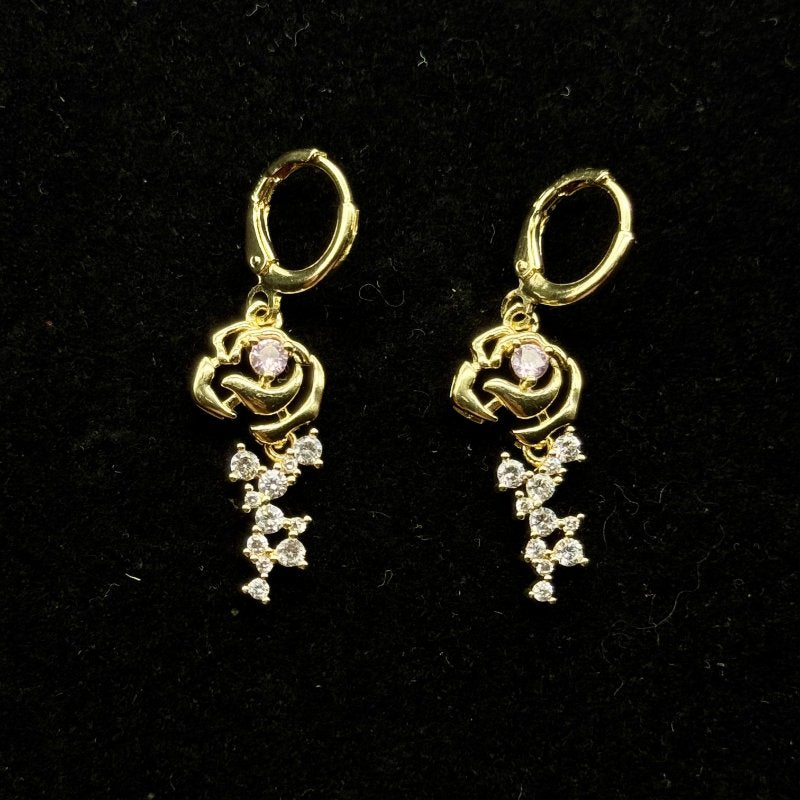 Set Premium Rosas De Amor Cadena y Aritos