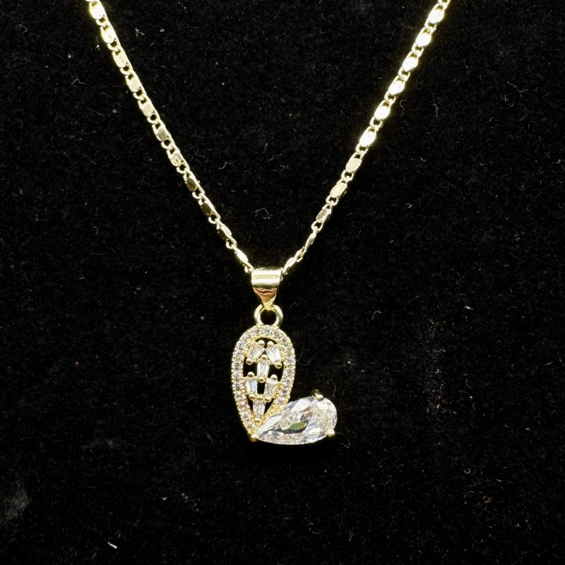 Set Premium Corazón De Amor Cadena y Aritos