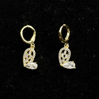 Set Premium Corazón De Amor Cadena y Aritos