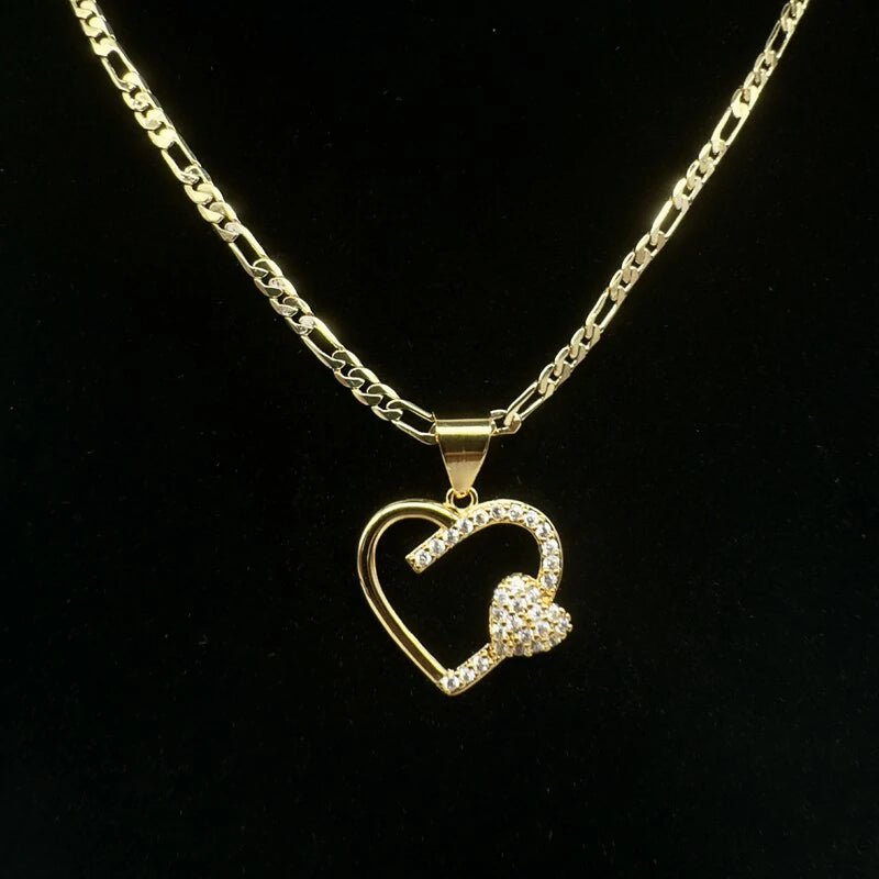 Cadena De 3 MM + Corazón Con Zirconias