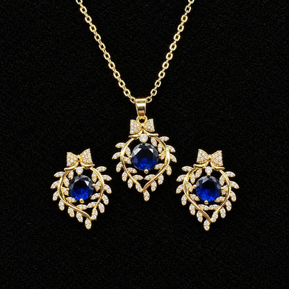 Set Premium Laureles De La Realeza De Cadena y Aritos
