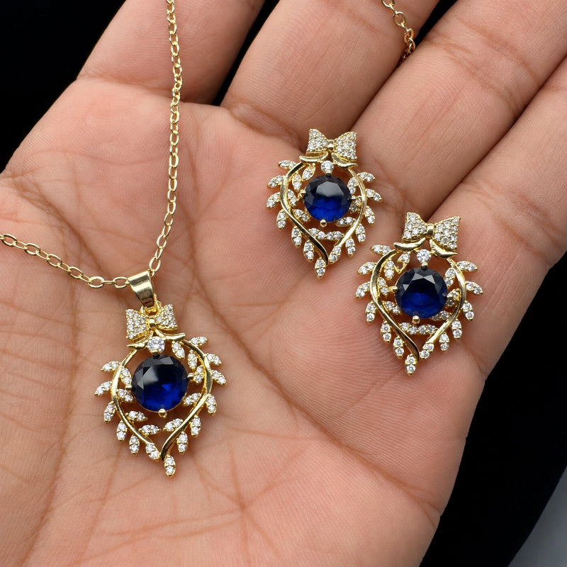 Set Premium Laureles De La Realeza De Cadena y Aritos