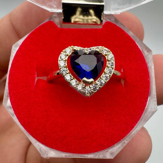 Anillo De Corazón Azul