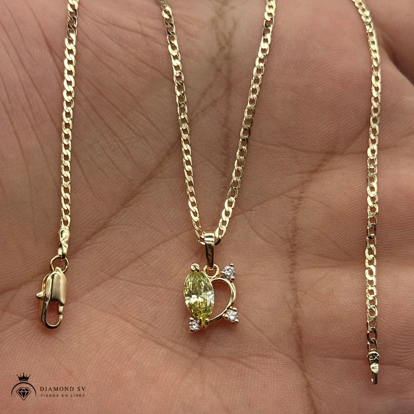 Hermosa Cadena Corazón Del Bosque En Cajita 🎁