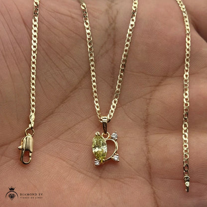 Hermosa Cadena Corazón Del Bosque En Cajita 🎁