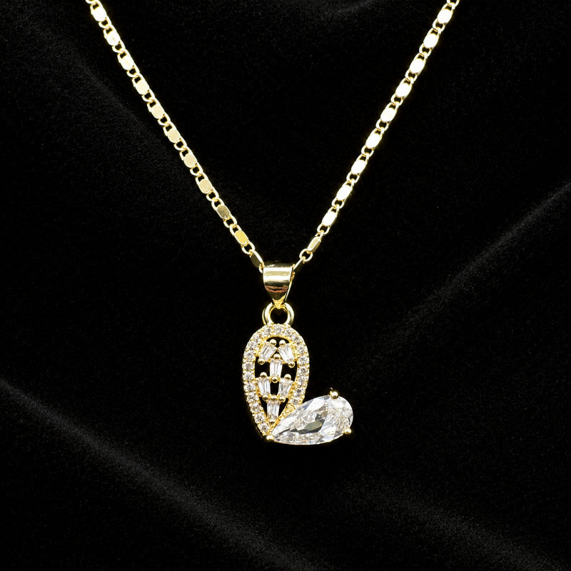 Set Premium Corazón De Amor Cadena y Aritos