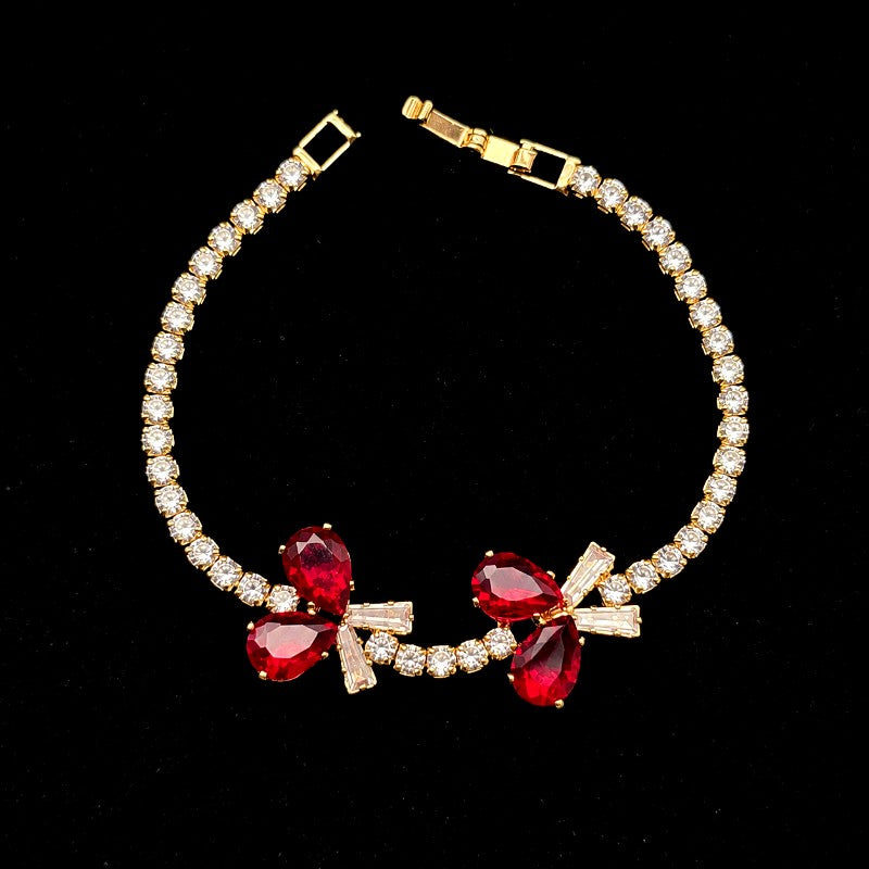 Hermosa Pulsera Con Circonias Enchape De Oro De 14K