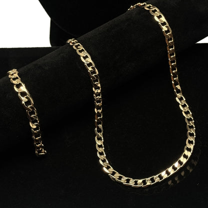 Set De Cadena y Pulsera Cubana En Caja De Regalo