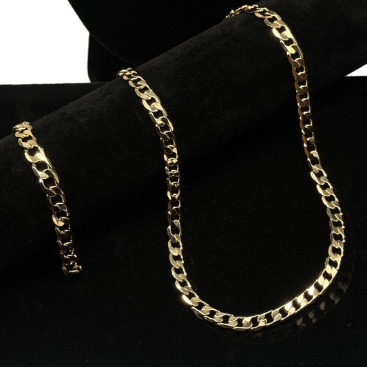 Set De Cadena y Pulsera Cubana En Caja De Regalo