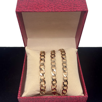 Set De Cadena y Pulsera Cubana En Caja De Regalo