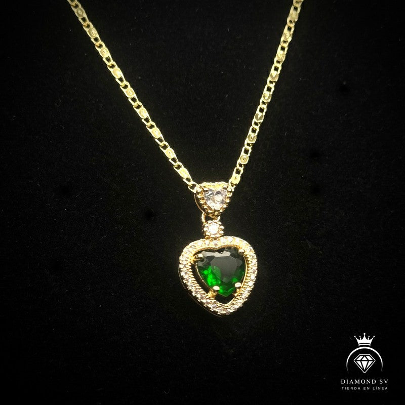 Set Premium Corazón Del Bosque De Cadena y Aritos